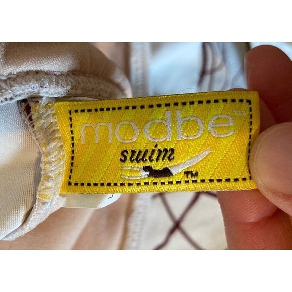 Modbe Halter Floral Tankini Top Size Medium Women’s White - Picture 3 of 6